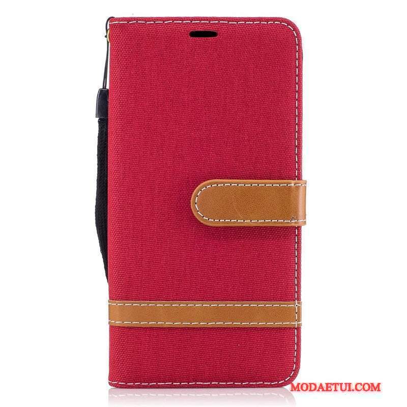 Futerał Lg K8 Pokrowce Purpurowy Denim, Etui Lg K8 Portfel