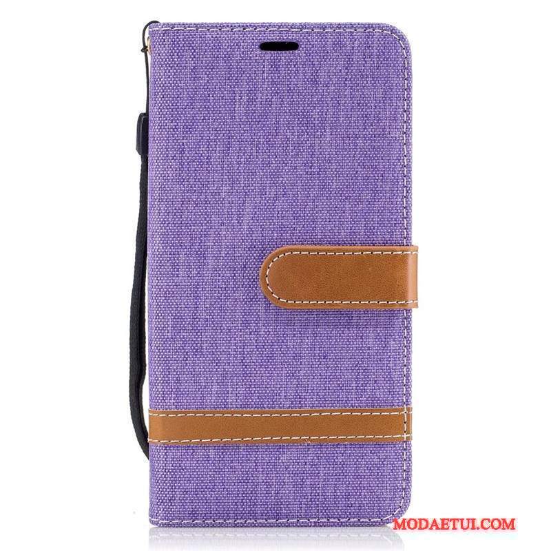 Futerał Lg K8 Pokrowce Purpurowy Denim, Etui Lg K8 Portfel