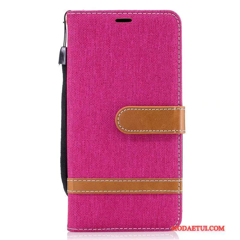 Futerał Lg K8 Pokrowce Purpurowy Denim, Etui Lg K8 Portfel