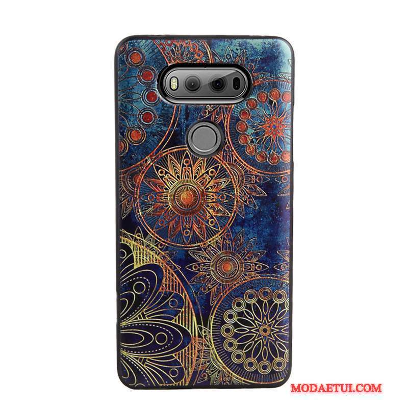 Futerał Lg V20 Relief Anti-fallna Telefon, Etui Lg V20 Silikonowe Wiszące Ozdoby Czarny