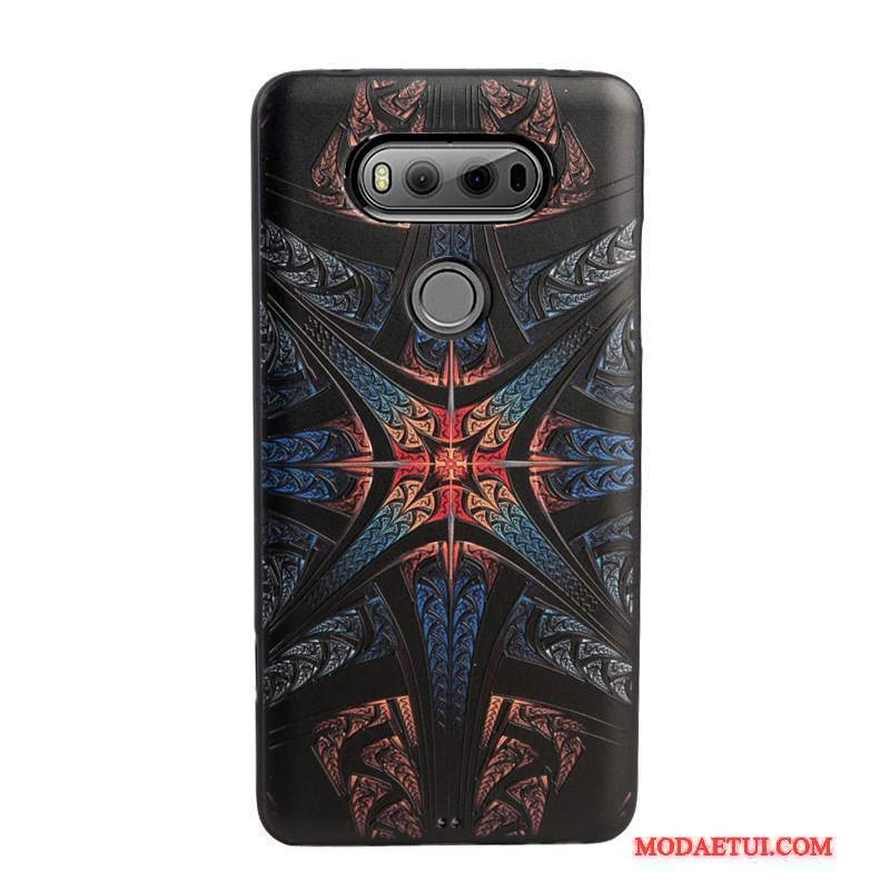 Futerał Lg V20 Relief Anti-fallna Telefon, Etui Lg V20 Silikonowe Wiszące Ozdoby Czarny