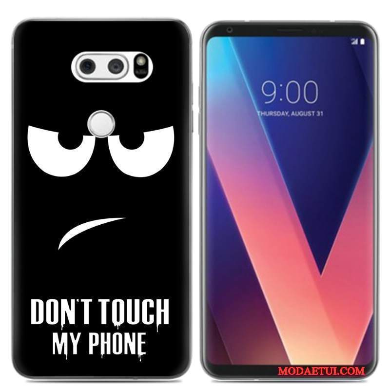 Futerał Lg V30 Kreskówka Mały Obraz Olejny, Etui Lg V30 Miękki Puna Telefon