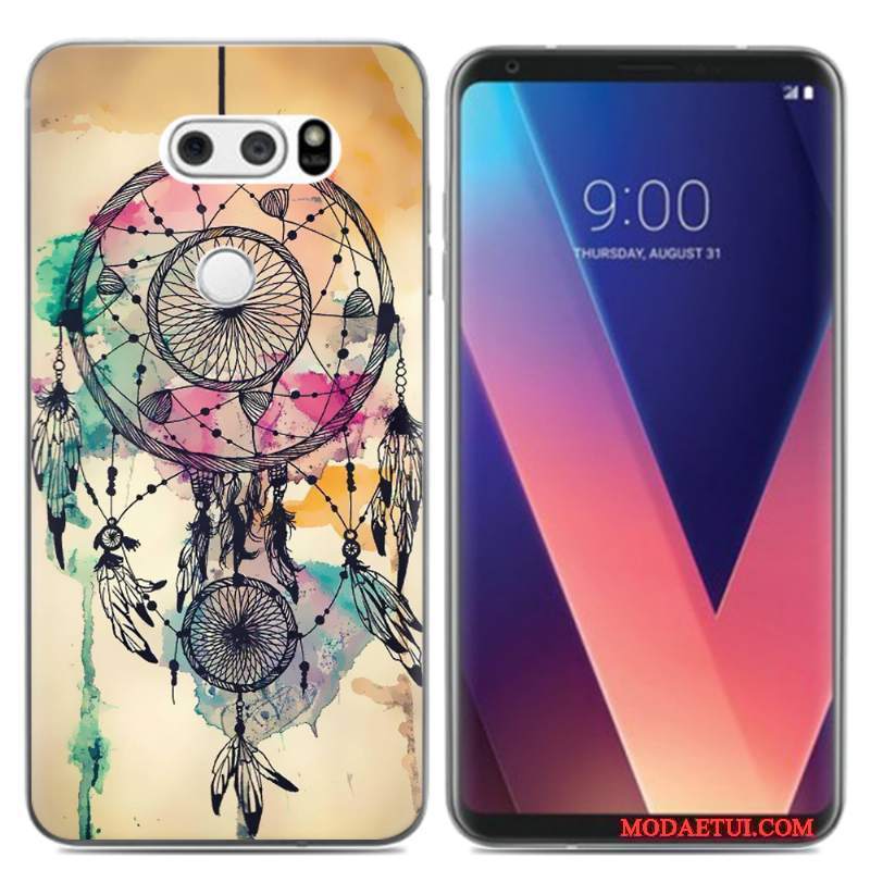 Futerał Lg V30 Kreskówka Mały Obraz Olejny, Etui Lg V30 Miękki Puna Telefon