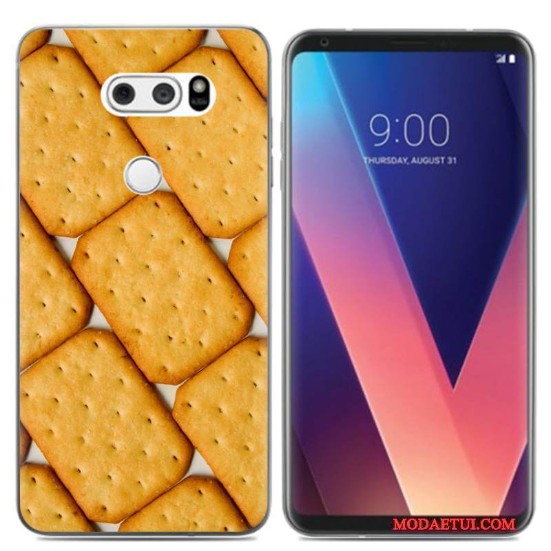 Futerał Lg V30 Kreskówka Mały Obraz Olejny, Etui Lg V30 Miękki Puna Telefon