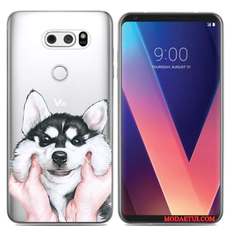 Futerał Lg V30 Kreskówka Mały Obraz Olejny, Etui Lg V30 Miękki Puna Telefon