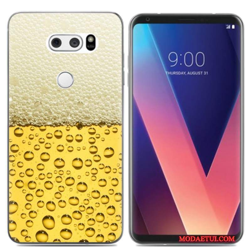 Futerał Lg V30 Kreskówka Mały Obraz Olejny, Etui Lg V30 Miękki Puna Telefon