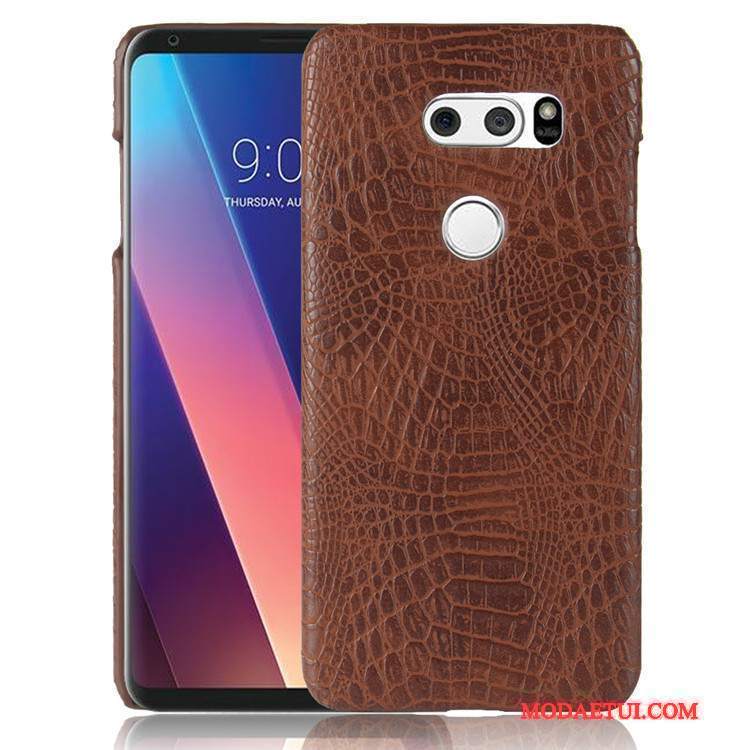 Futerał Lg V30 Skóra Trudno Anti-fall, Etui Lg V30 Ochraniacz Proszek Krokodyl