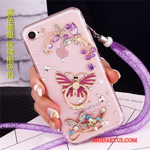 Futerał Lg V30s Tinq Rhinestone Anti-fall Niebieski, Etui Lg V30s Tinq Ochraniacz Wiszące Ozdoby Ring