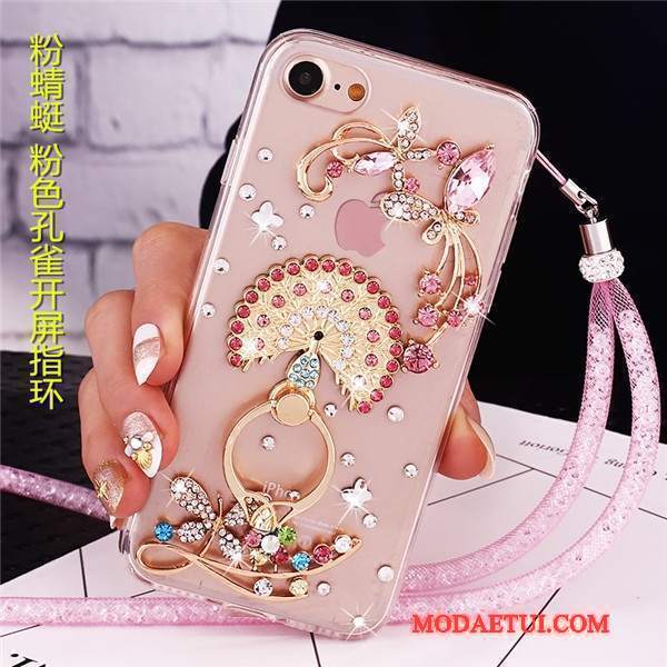 Futerał Lg V30s Tinq Rhinestone Anti-fall Niebieski, Etui Lg V30s Tinq Ochraniacz Wiszące Ozdoby Ring