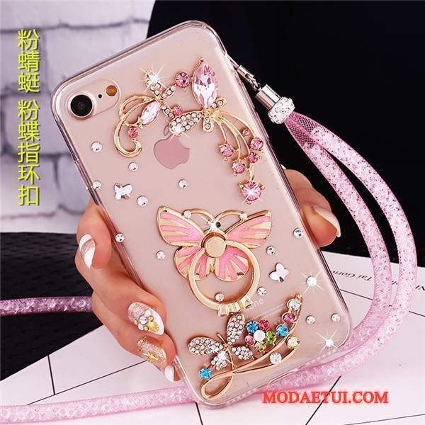 Futerał Lg V30s Tinq Rhinestone Anti-fall Niebieski, Etui Lg V30s Tinq Ochraniacz Wiszące Ozdoby Ring