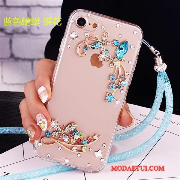 Futerał Lg V30s Tinq Rhinestone Anti-fall Niebieski, Etui Lg V30s Tinq Ochraniacz Wiszące Ozdoby Ring