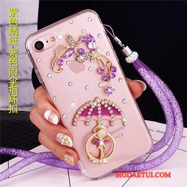 Futerał Lg V30s Tinq Rhinestone Anti-fall Niebieski, Etui Lg V30s Tinq Ochraniacz Wiszące Ozdoby Ring