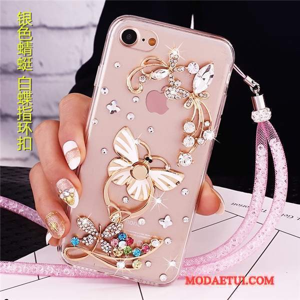 Futerał Lg V30s Tinq Rhinestone Anti-fall Niebieski, Etui Lg V30s Tinq Ochraniacz Wiszące Ozdoby Ring