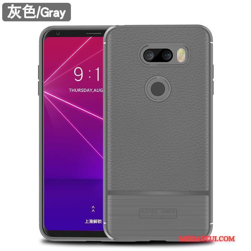 Futerał Lg V30s Tinq Torby Wzór Anti-fall, Etui Lg V30s Tinq Silikonowe Litchi Czerwony