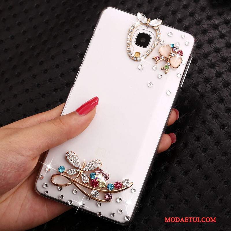 Futerał Mi 4 Rhinestone Mały Tendencja, Etui Mi 4 Kreskówka Przezroczysty Biały