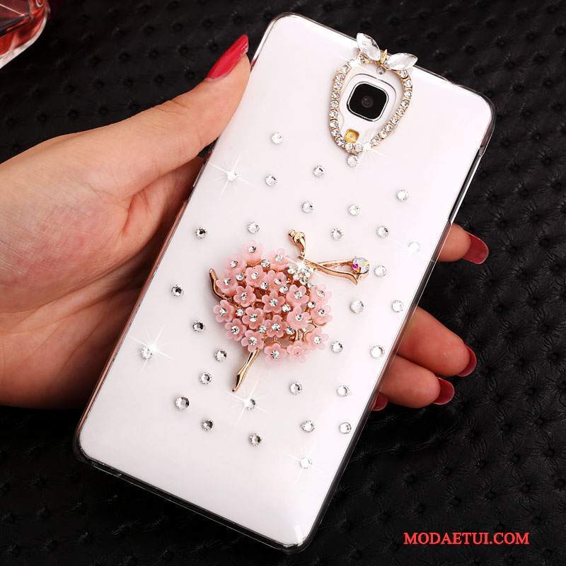 Futerał Mi 4 Rhinestone Mały Tendencja, Etui Mi 4 Kreskówka Przezroczysty Biały