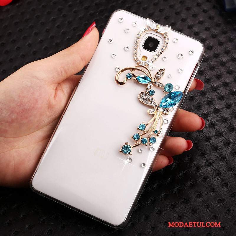 Futerał Mi 4 Rhinestone Mały Tendencja, Etui Mi 4 Kreskówka Przezroczysty Biały