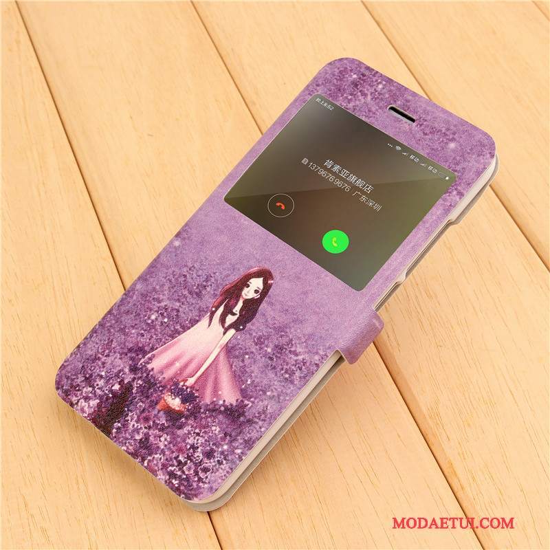 Futerał Mi 5x Skóra Anti-fall Super Słodkie, Etui Mi 5x Kreskówka Na Telefon Purpurowy