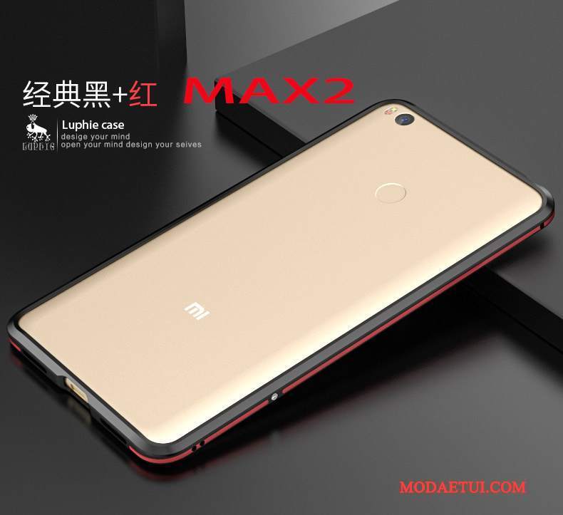 Futerał Mi Max 2 Metal Małyna Telefon, Etui Mi Max 2 Ochraniacz Złoto Granica