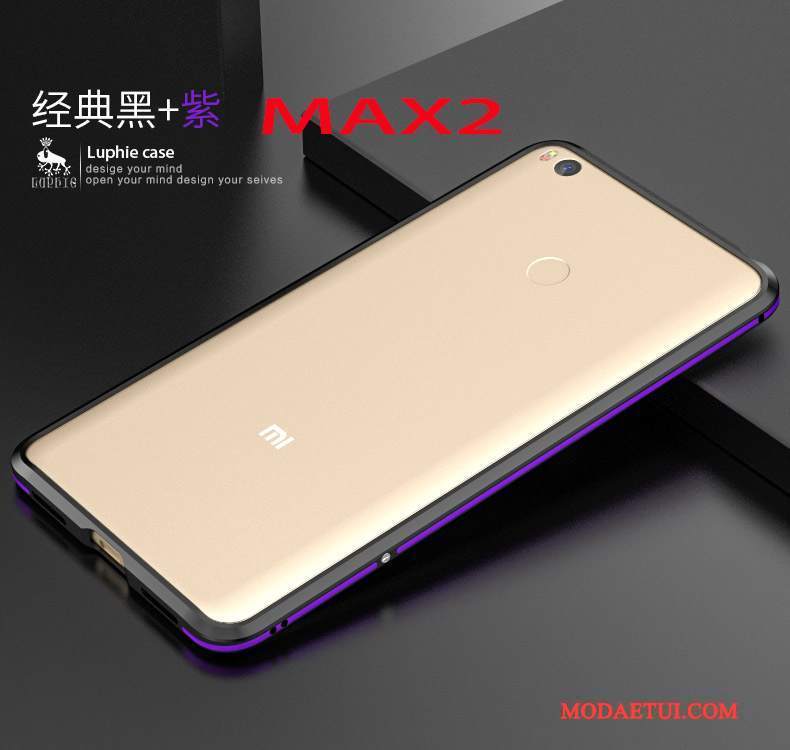 Futerał Mi Max 2 Metal Małyna Telefon, Etui Mi Max 2 Ochraniacz Złoto Granica