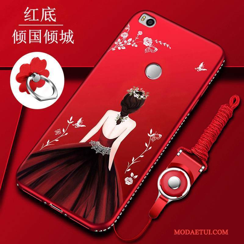 Futerał Mi Max 2 Miękki Anti-fallna Telefon, Etui Mi Max 2 Silikonowe Mały Czerwony