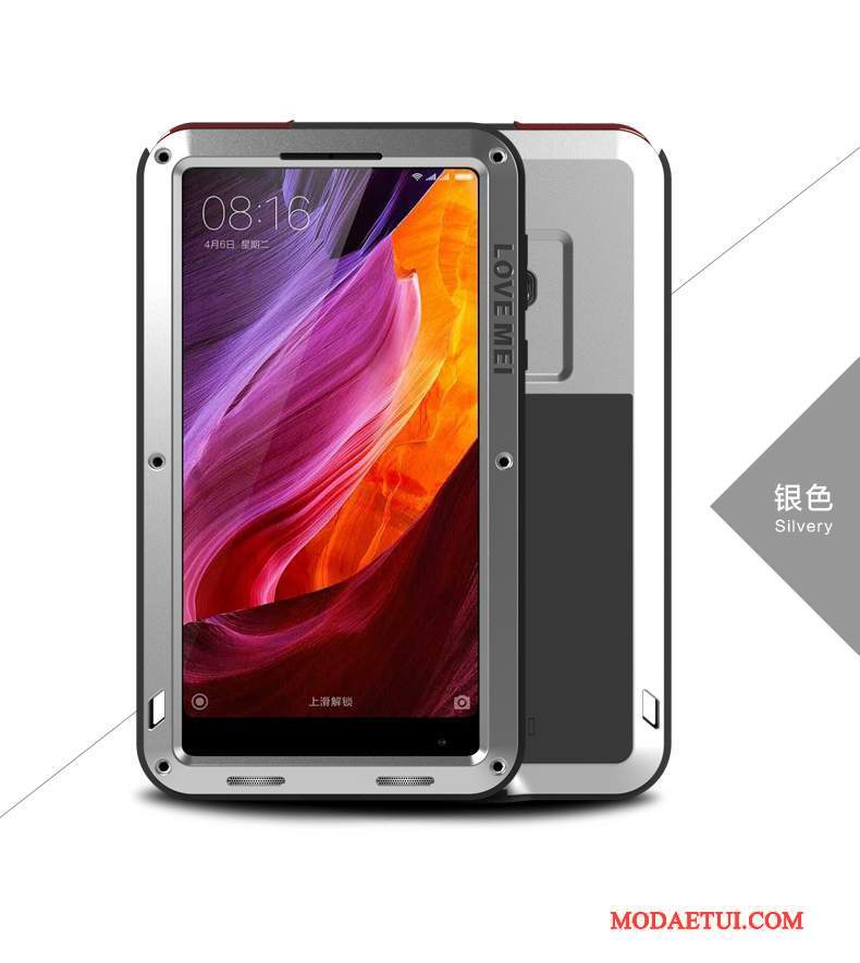 Futerał Mi Mix 2 Metal Anti-fallna Telefon, Etui Mi Mix 2 Torby Trzy Mechanizmy Obronne Czerwony