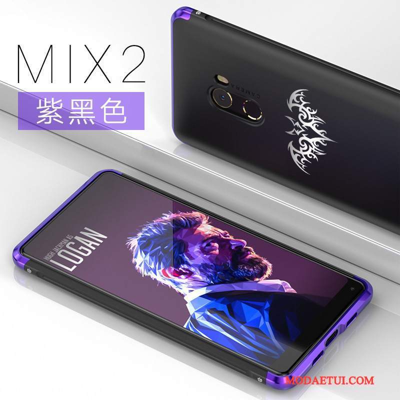 Futerał Mi Mix 2 Metal Mały Czerwony, Etui Mi Mix 2 Ochraniacz Anti-fall Trudno