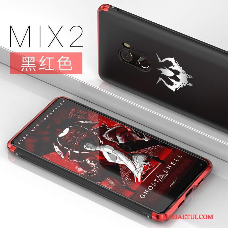 Futerał Mi Mix 2 Metal Mały Czerwony, Etui Mi Mix 2 Ochraniacz Anti-fall Trudno