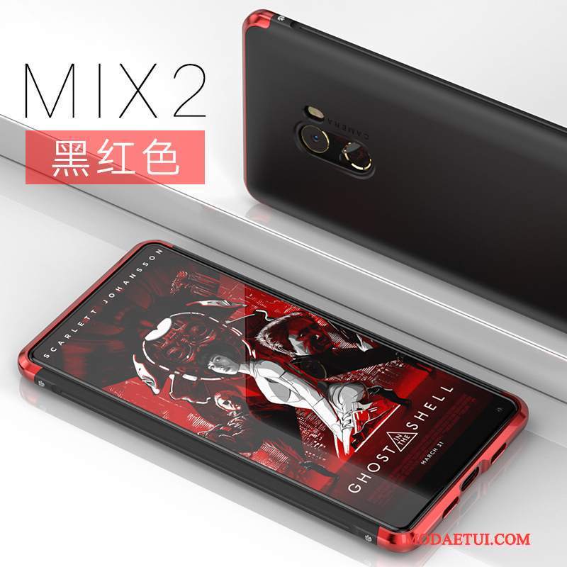 Futerał Mi Mix 2 Metal Mały Czerwony, Etui Mi Mix 2 Ochraniacz Anti-fall Trudno