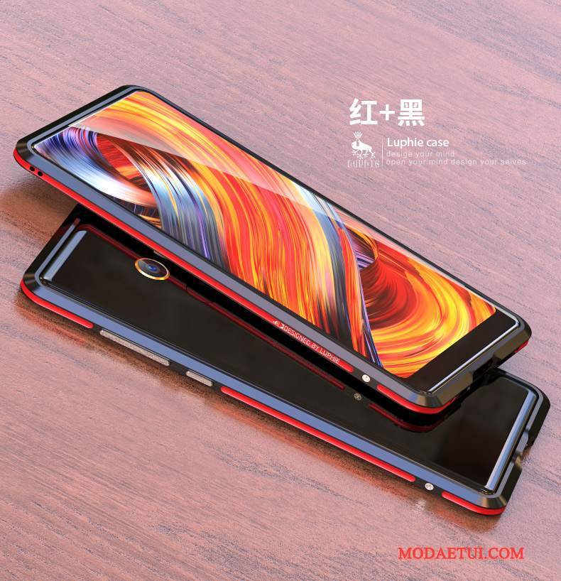 Futerał Mi Mix 2 Metal Na Telefon Złoto, Etui Mi Mix 2 Ochraniacz Granica Tylna Pokrywa