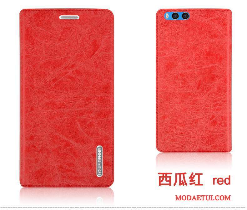 Futerał Mi Note 3 Skóra Czerwonyna Telefon, Etui Mi Note 3 Ochraniacz Anti-fall Mały