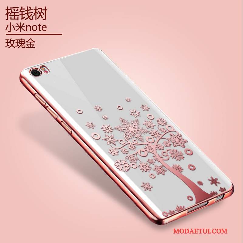 Futerał Mi Note Silikonowe Przezroczysty Anti-fall, Etui Mi Note Miękki Różowena Telefon