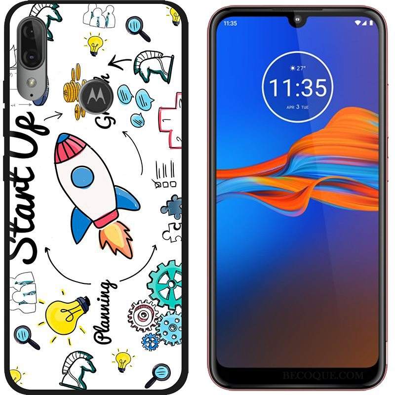 Futerał Moto E6 Plus Kreskówka Płótnona Telefon, Etui Moto E6 Plus Kolor Czarny Zielony