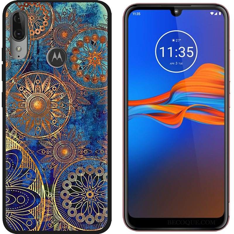 Futerał Moto E6 Plus Kreskówka Płótnona Telefon, Etui Moto E6 Plus Kolor Czarny Zielony