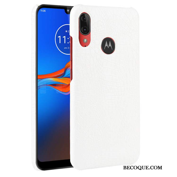 Futerał Moto E6 Plus Skóra Tendencja Trudno, Etui Moto E6 Plus Ochraniacz Czarny Wzór Krokodyla