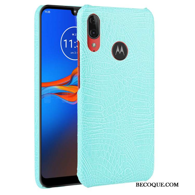 Futerał Moto E6 Plus Skóra Tendencja Trudno, Etui Moto E6 Plus Ochraniacz Czarny Wzór Krokodyla