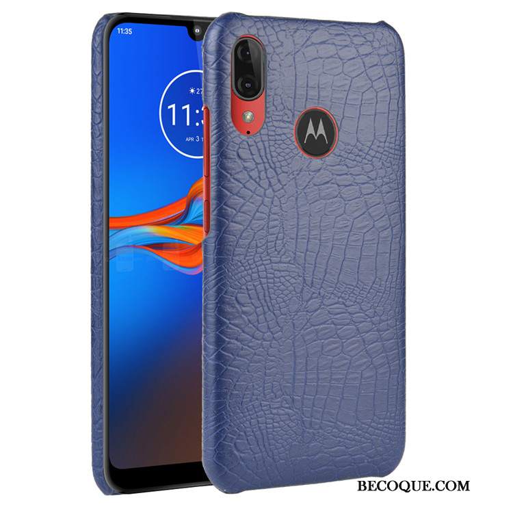 Futerał Moto E6 Plus Skóra Tendencja Trudno, Etui Moto E6 Plus Ochraniacz Czarny Wzór Krokodyla