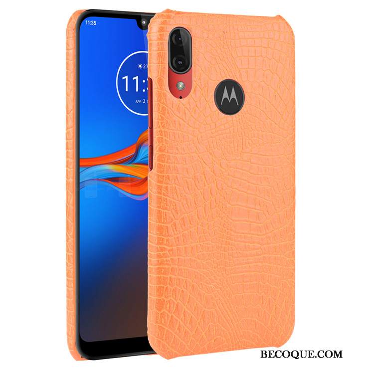 Futerał Moto E6 Plus Skóra Tendencja Trudno, Etui Moto E6 Plus Ochraniacz Czarny Wzór Krokodyla