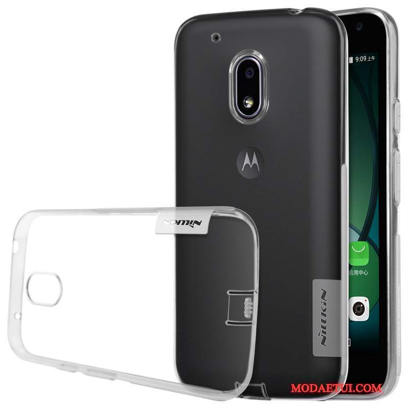 Futerał Moto G4 Play Miękki Przezroczysty Złoto, Etui Moto G4 Play Ochraniacz Anti-fall Srebro