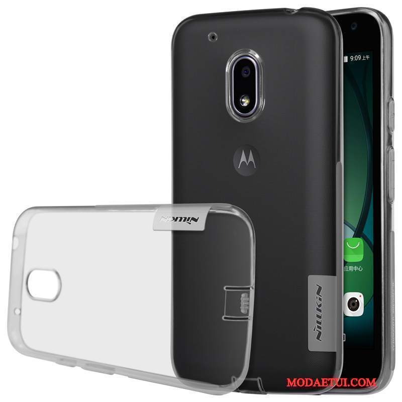 Futerał Moto G4 Play Miękki Przezroczysty Złoto, Etui Moto G4 Play Ochraniacz Anti-fall Srebro