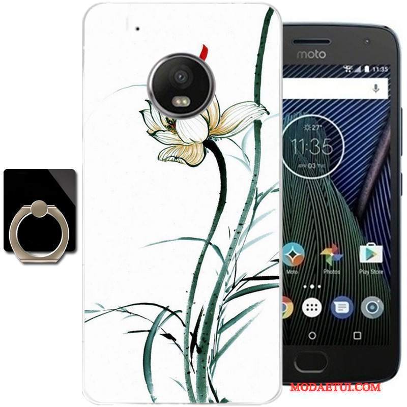 Futerał Moto G5 Plus Silikonowe Wiatrna Telefon, Etui Moto G5 Plus Miękki Czarny Atrament