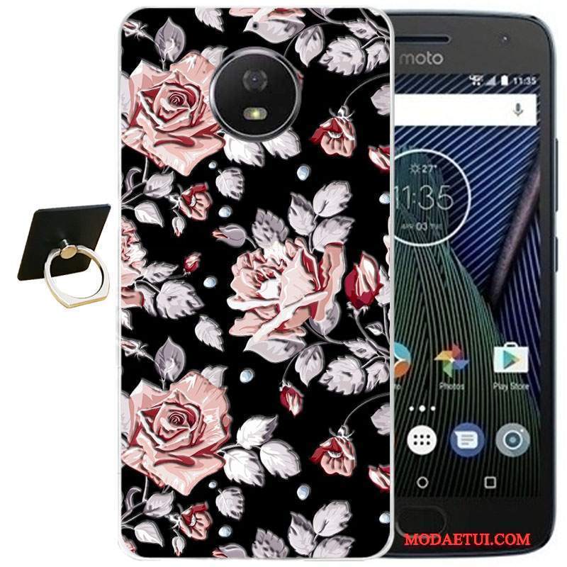 Futerał Moto G5s Plus Relief Czarnyna Telefon, Etui Moto G5s Plus Miękki Wiatr