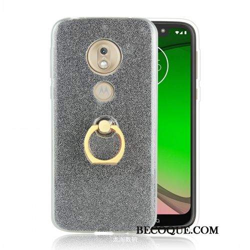 Futerał Moto G7 Play Ochraniacz Srebro Ring, Etui Moto G7 Play Miękki Anti-fallna Telefon