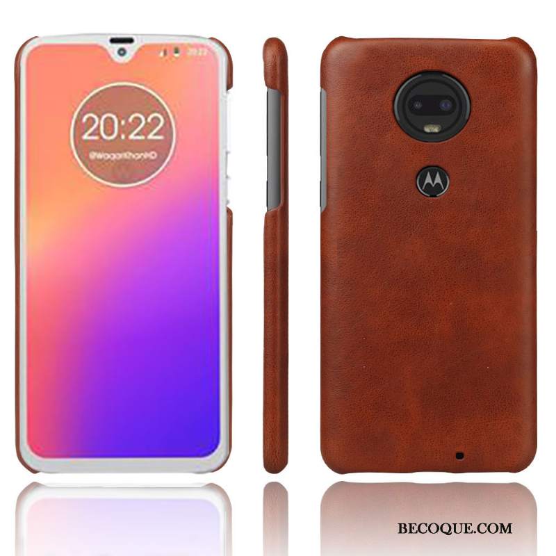 Futerał Moto G7 Plus Skóra Jakośćna Telefon, Etui Moto G7 Plus Vintage Osobowość Biznes