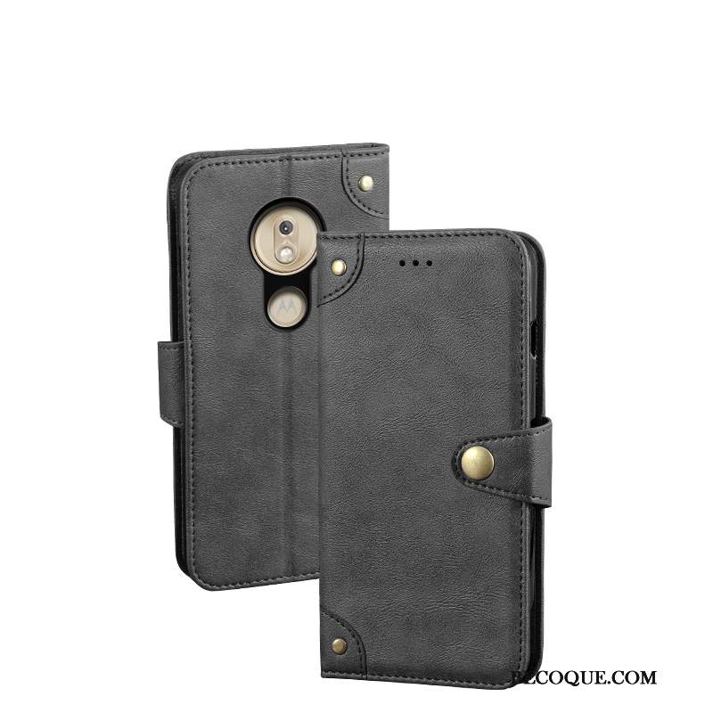 Futerał Moto G7 Power Vintage Europa Złoto, Etui Moto G7 Power Skóra Wiatr Wzór