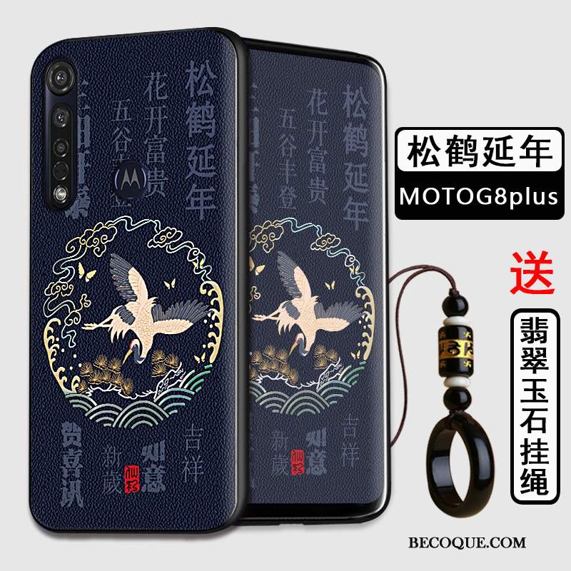 Futerał Moto G8 Plus Miękki Anti-fall Czarny, Etui Moto G8 Plus Torby Chiński Stylna Telefon