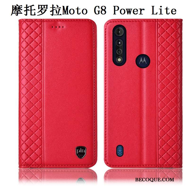 Futerał Moto G8 Power Lite Skóra Brązowyna Telefon, Etui Moto G8 Power Lite Torby Anti-fall