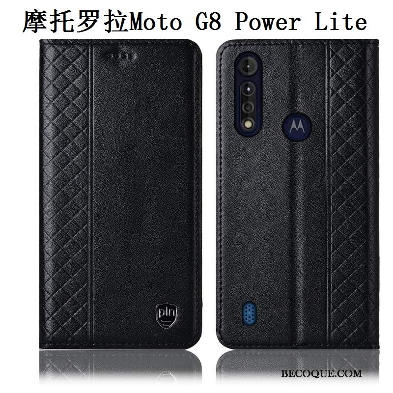 Futerał Moto G8 Power Lite Skóra Brązowyna Telefon, Etui Moto G8 Power Lite Torby Anti-fall