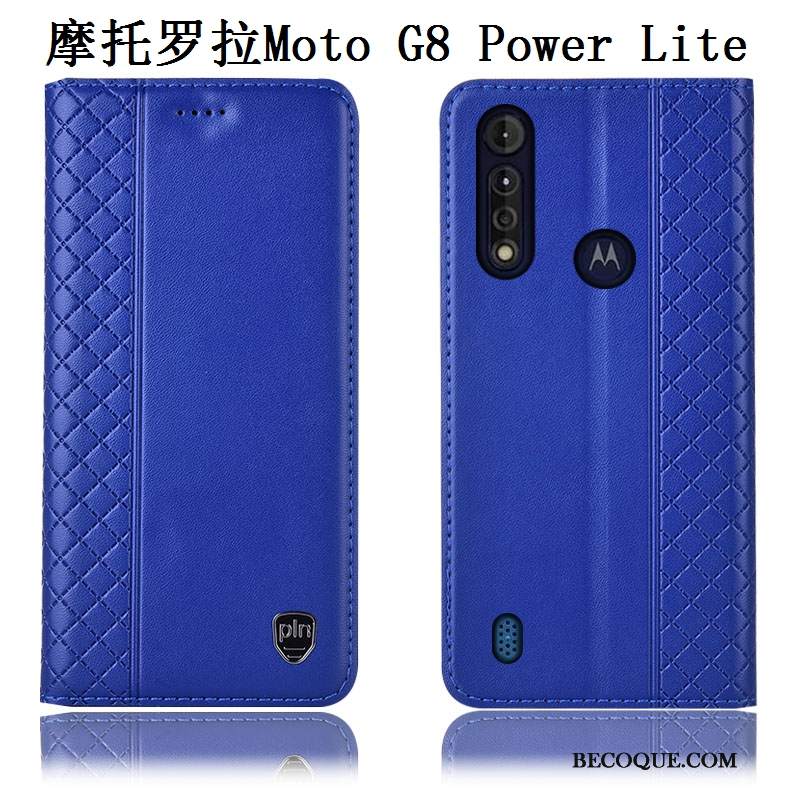 Futerał Moto G8 Power Lite Skóra Brązowyna Telefon, Etui Moto G8 Power Lite Torby Anti-fall