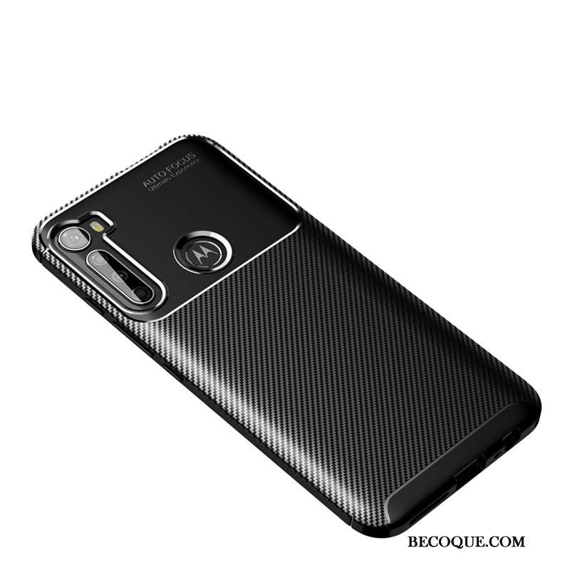 Futerał Moto G8 Power Miękki Włókno Wzór, Etui Moto G8 Power Ochraniacz Antypoślizgowe Czarny